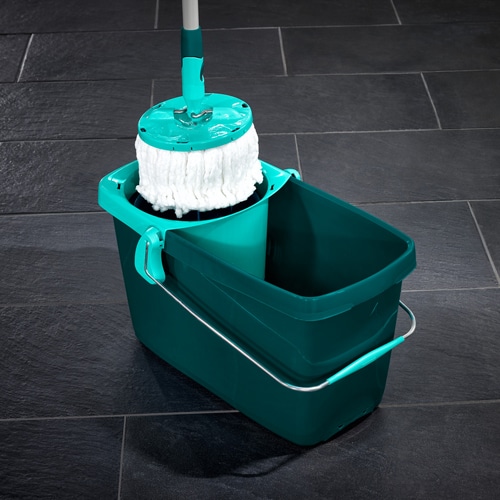 Leifheit Mopa con cubo escurridor Clean Twist M, mopa fregona con cubo y  carro con ruedas