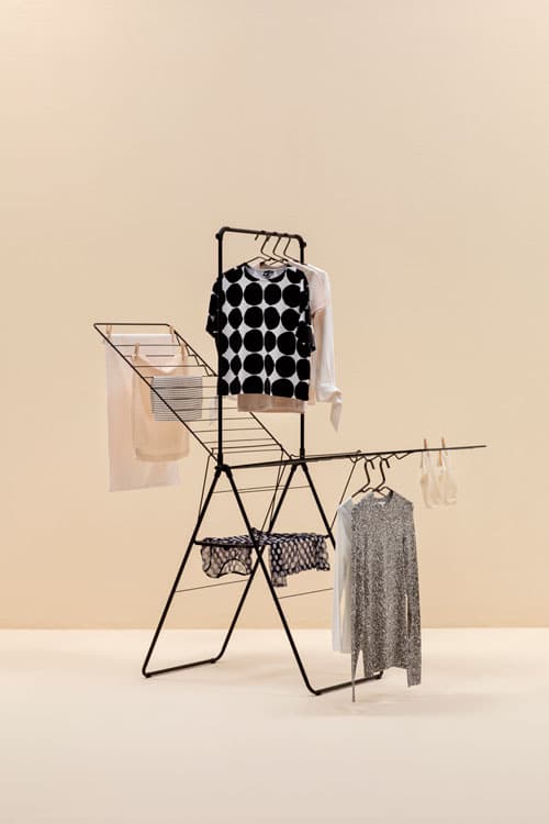 Tendedero HangOn-Drying-Rack,-25-m-with-rod-Matt-Black-Brabantia