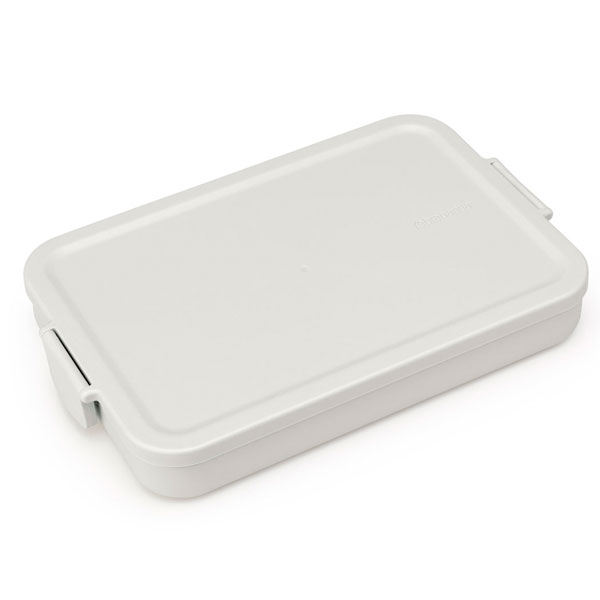 Make-&-Take-Lunch-Box,-Flat,-Plastic---Light-Grey-